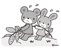 芋ほり(モノクロ)