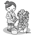 アサガオの観察日記(モノクロ)