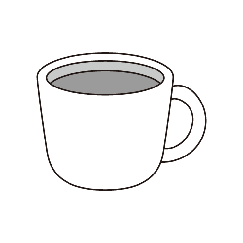 コーヒーのイラスト（モノクロ）