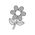 花(モノクロ)