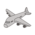飛行機(モノクロ)