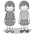 お受験ファッション(モノクロ)