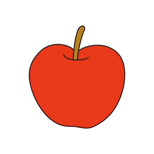 りんごのイラスト（カラー）