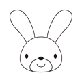 うさぎ(ぬりえ)
