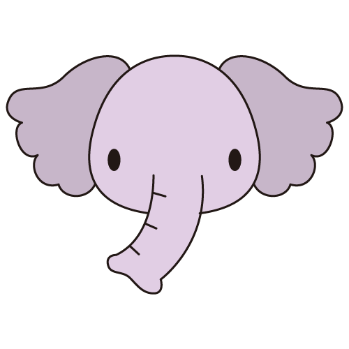 ゾウのイラスト（カラー）
