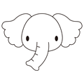 ゾウ(ぬりえ)