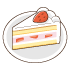 いちごのケーキのイラスト