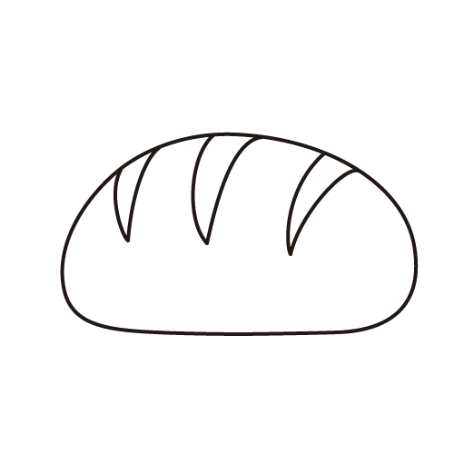 パン２(カラー・モノクロ・ぬりえ）