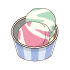 カップに入ったアイスクリームのイラスト