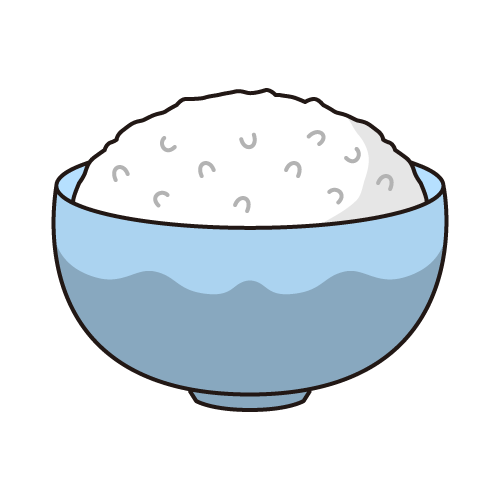 ごはん(カラー・モノクロ・ぬりえ）