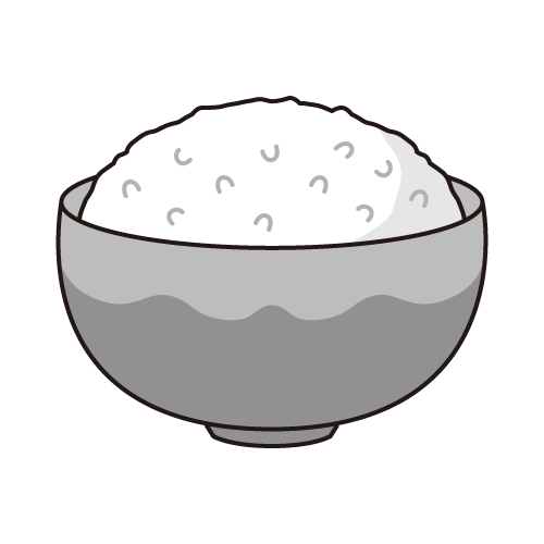 ごはん(カラー・モノクロ・ぬりえ）