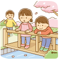 橋の上から小川をのぞきこむ子どものイラスト(ソフト) 橋の上から小川をのぞきこむ子どものイラスト(ソフト)