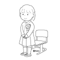 入学式の1年生のイラスト(ぬりえ) 入学式の1年生のイラスト(ぬりえ)