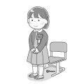 入学式の1年生のイラスト(モノクロ) 入学式の1年生のイラスト(モノクロ)