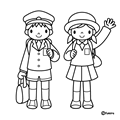 小学校・入学式(ぬりえ)
