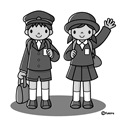小学校・入学式(モノクロ)
