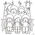 動物園・遠足(ぬりえ)