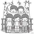 動物園・遠足(モノクロ)