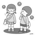 子供の風邪(モノクロ)