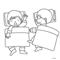 お昼寝・午睡(ぬりえ)