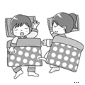 お昼寝・午睡(モノクロ)