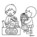 おもちゃ・お片付け(ぬりえ)