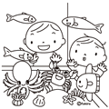 水族館(ぬりえ)
