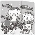 水族館(モノクロ)