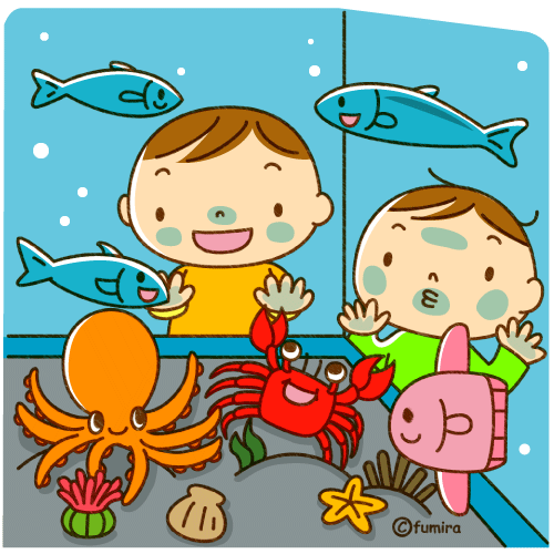 水族館のイラスト（ソフト）