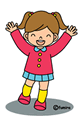 喜ぶ幼稚園児(女の子)