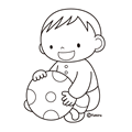 ボール遊び(ぬりえ)