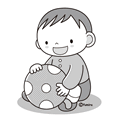 ボール遊び(モノクロ)