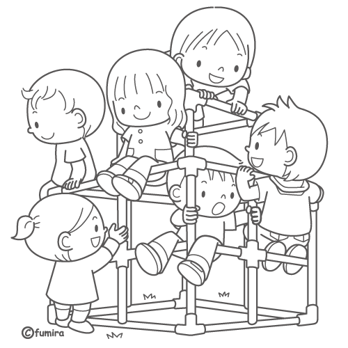 ジャングルジム（ぬりえ）