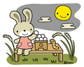 お月見うさぎ(カラー)