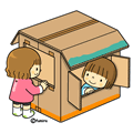 ダンボールのおうち(カラー)