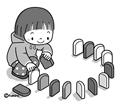 ドミノたおし(モノクロ)
