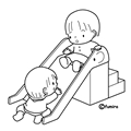 すべりだいのイラスト(ぬりえ)