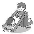 すべりだいのイラスト(モノクロ)