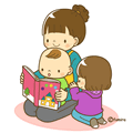 絵本を読む先生とこども(ソフト)