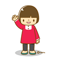 手をあげる女の子(ソフト)