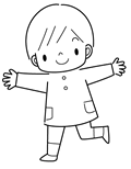 こどものポーズ1(ぬりえ)