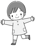 こどものポーズ1(モノクロ)