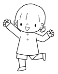 こどものポーズ3(ぬりえ)