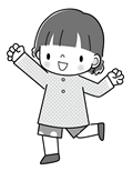 こどものポーズ3(モノクロ)