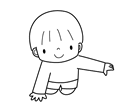 こどものポーズ5(ぬりえ)