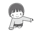 こどものポーズ5(モノクロ)
