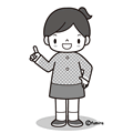 指差す女の子(モノクロ)