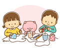 糸電話を作るこども
