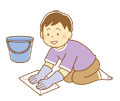 床にぞうきんをかける男の子のイラスト(ソフト) 床にぞうきんをかける男の子のイラスト(ソフト)