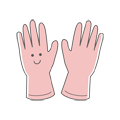 ゴム手袋のイラスト(モノクロ) ゴム手袋のイラスト(モノクロ)